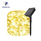 Светодиодная уличная гирлянда на солнечной батарее, 8 режимов, водонепроницаесветильник, 12 м, 22 м, 100200 светодиодов, мигающие лампы, Рождественское украшение