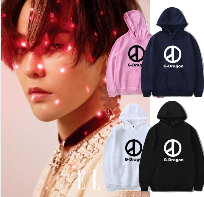 GD G Dragon Студенческая Повседневная Толстовка с капюшоном Kpop Harajuku толстовки