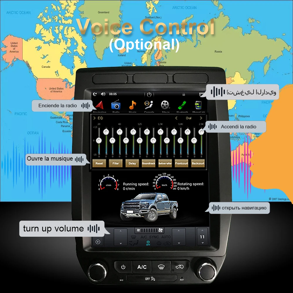 Автомобильный GPS-навигатор на Android 9 0 с экраном в стиле Tesla для Ford F150 /Raptor