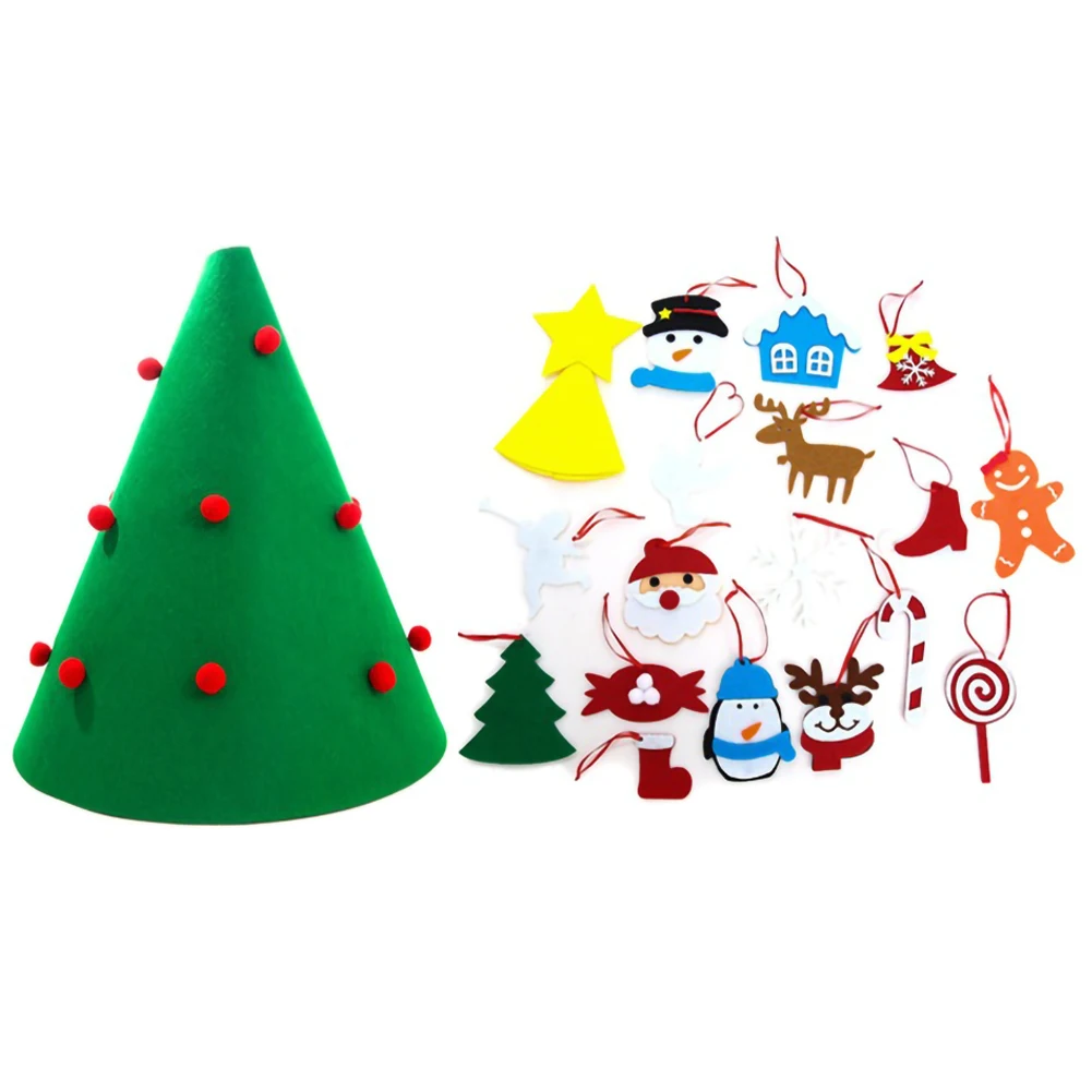 DIY Christmas Tree Felt Cloth Carpet Puzzle Ornament Handmade Children's Kids Gift Home Decoration For Xmas New Year | Дом и сад