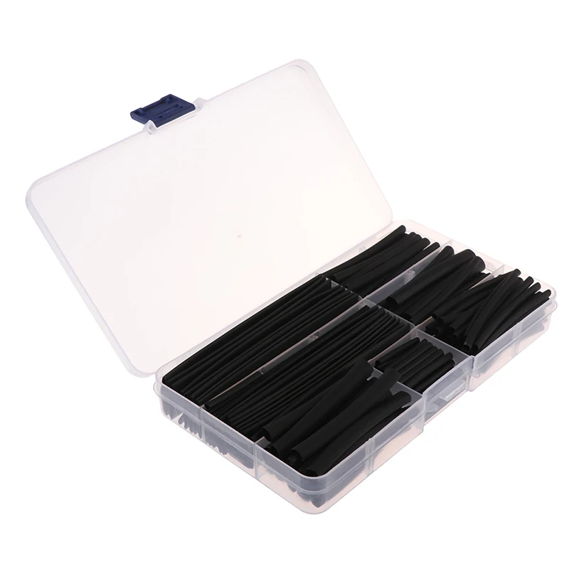 

Hot 150Pcs Wire Black Case Set Heat Shrink Tubing Wrap Tube Assorted Sleeves