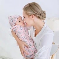newborn swaddle wrap hat cotton baby receiving blanket bedding cute infant sleeping bag for stroller accessories blanket