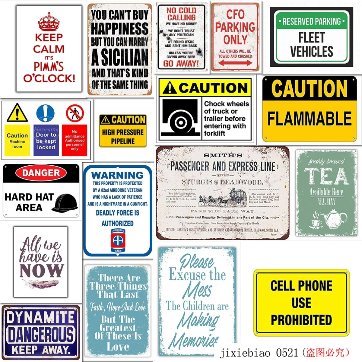 Tin Sign Aluminum Danger Hard Hat Area Hazard Outdoor & Indoor Wall Decoration 12x8 INCH | Дом и сад