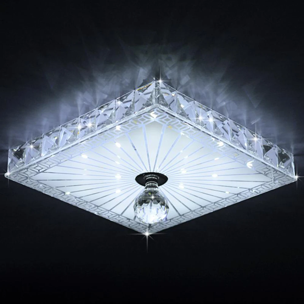 White Light Современные светодиодные потолочные лампы прохода веранды освещение вниз Кристалл Mordern поверхностного монтажа светодиодный потолочный светильник для гостиной - Цвет корпуса: White Light