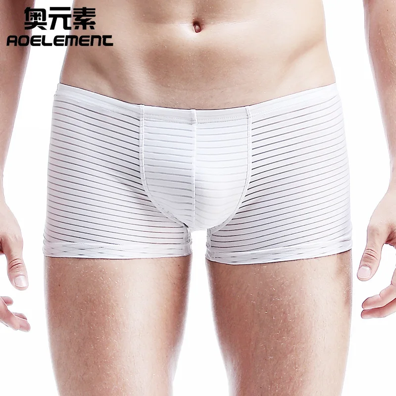 Трусы боксеры мужские сетчатые легкие дышащие бесшовные полупрозрачное нижнее