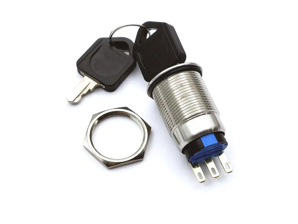 1 Набор 19 мм кнопочный переключатель кнопки блокировки плоский круглый