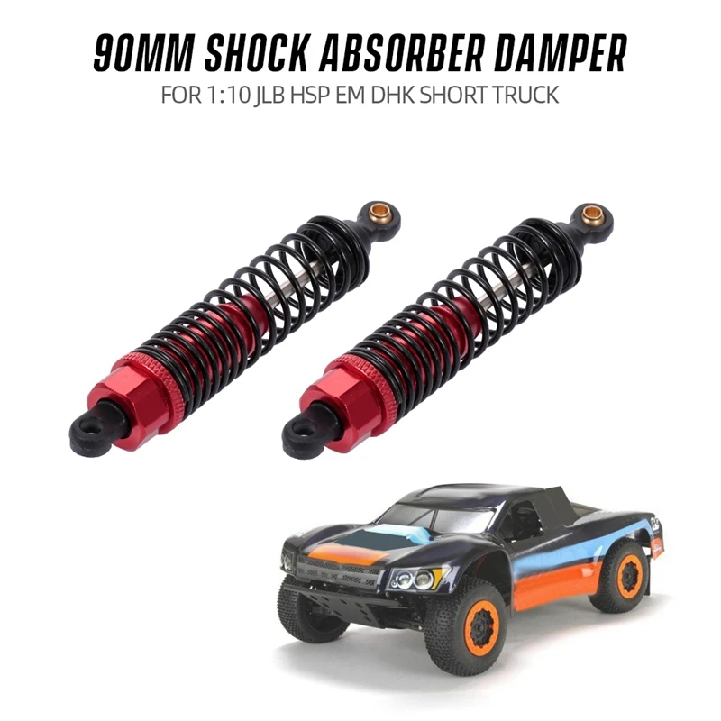 

2 Set Shock Absorber Damper with Extender RC Car Accessories,Black Red & Red