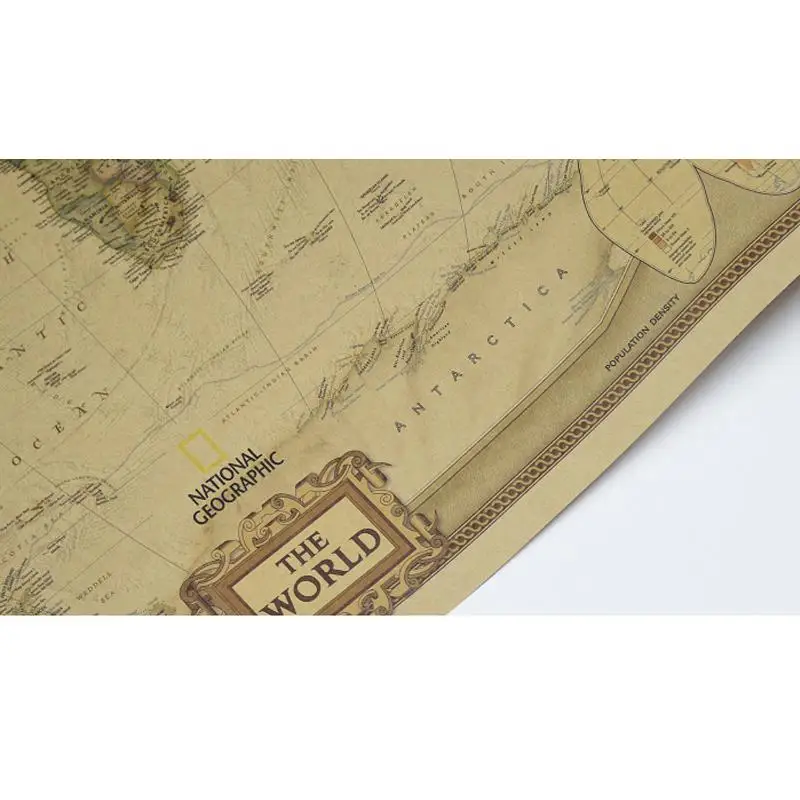 

Vintage World Map Wall Stickers Home Decor Art Wallpaper decoration Retro Paper Matte Kraft Paper Map Of World