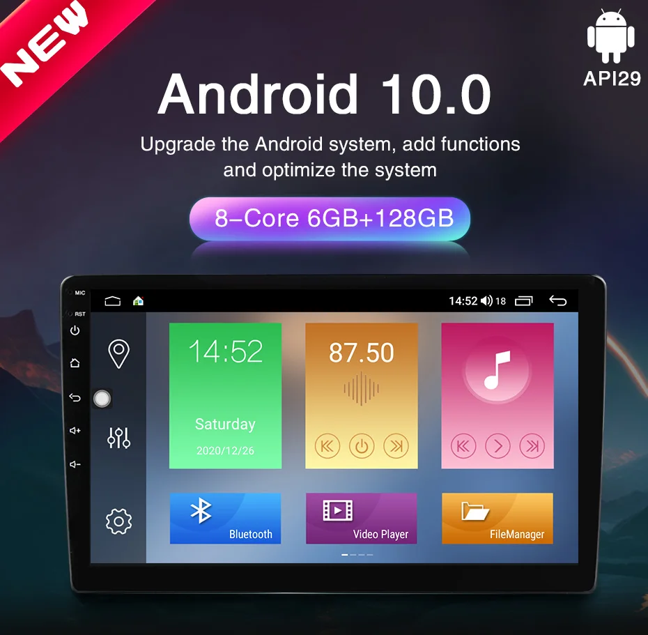 Автомобильный мультимедийный плеер 6 ГБ + 128 Гб Android 10 навигация мультимедийная