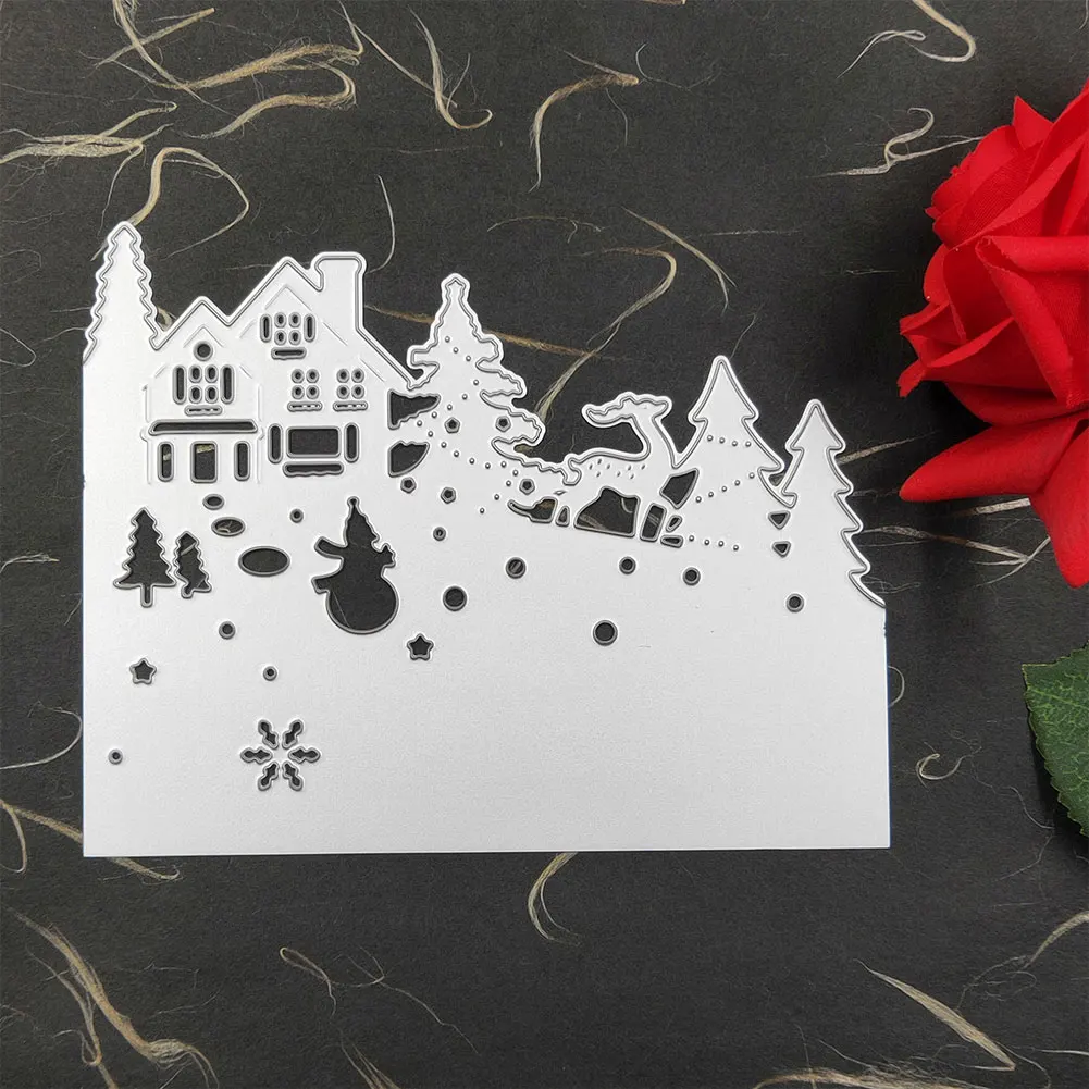 

3pcs DIY Craft Frame Scrapbooking Decorative Handmade High Carbon Steel Embossing Cutting Die Christmas Card Stencil Gift Silver