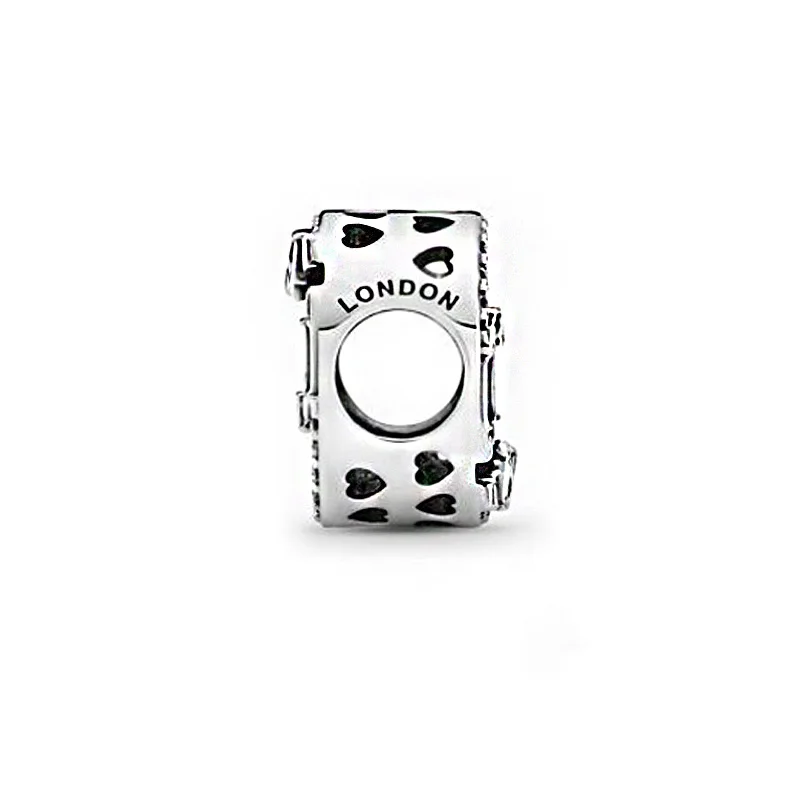 

2021 Spring 925 Sterling Silver Bead Openwork Heart London Round Charms Fit Original Pandora Bracelets Women Jewelry Gift