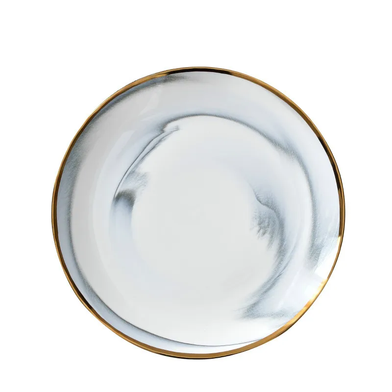 Керамическая тарелка в скандинавском стиле керамическая западном Мраморная