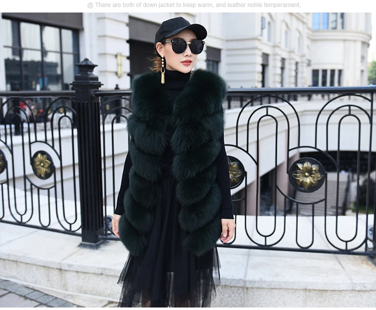 new real natural whole fur six-section fox vest ladies winter long warm fashion vest