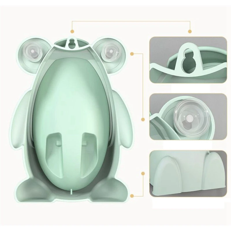 

Baby Boy Urinal Infant Toddler Cartoon Frog Wall-Mounted Hook Potty Toilet Training Stand Vertical Boys Pee Toilet