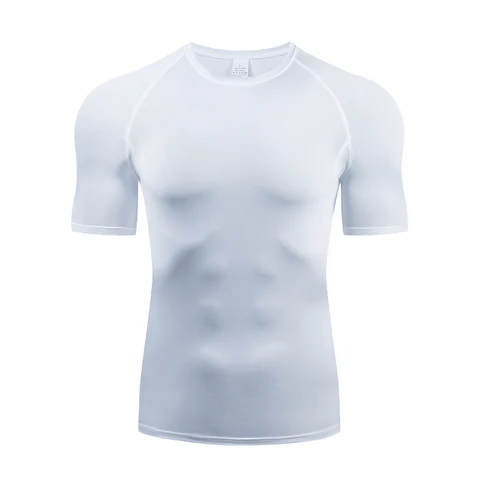 Компрессионные Мужские футболки для бега, быстросохнущая футболка, Джерси для фитнеса, облегающая спортивная одежда, спортивная футболка с коротким рукавом для спортзала, дышащий Топ