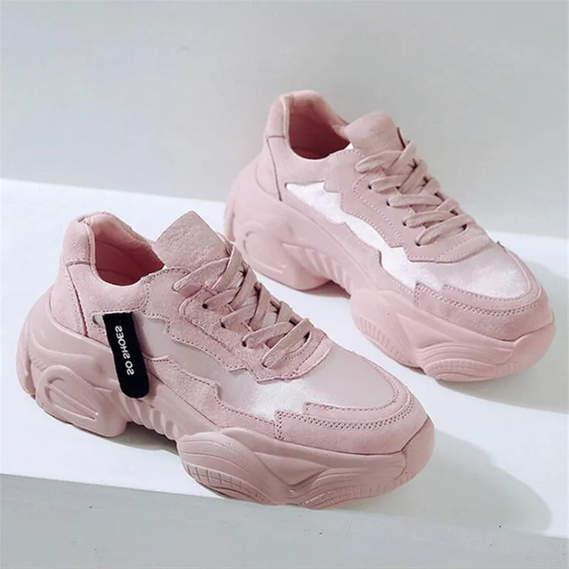 Женские кроссовки на шнуровке ZPXHSM AGUTZM розовые удобные повседневные туфли A144