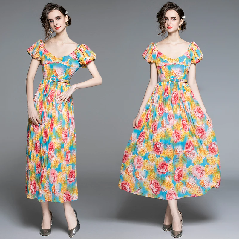 Женское шифоновое платье с поясом длинное Пляжное Платье макси V образным