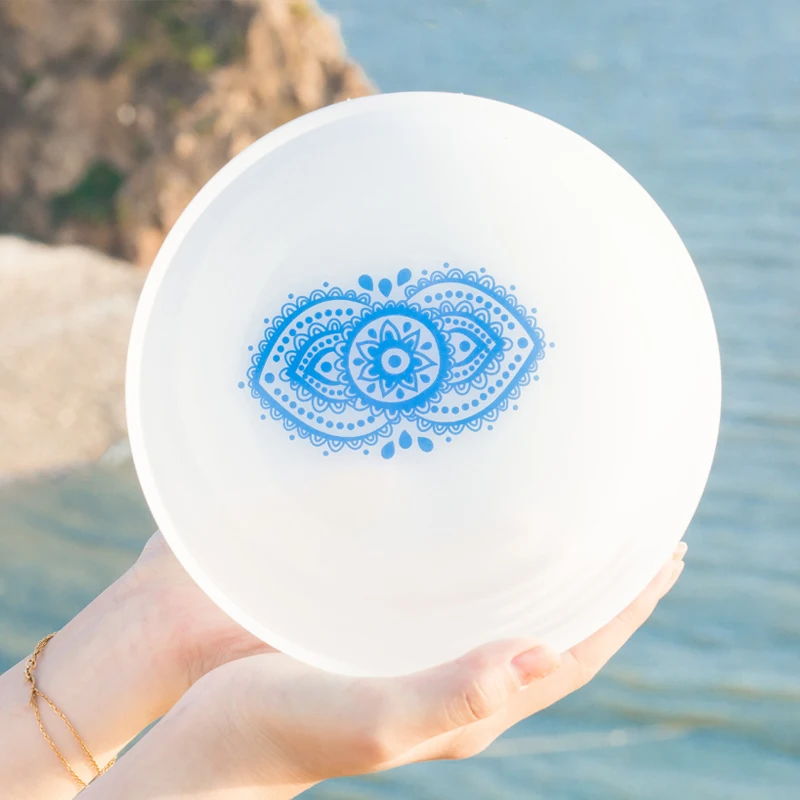 Чакры с символом Индиго 12-дюймовая чаша третьего глаза Кварцевая кристаллом для