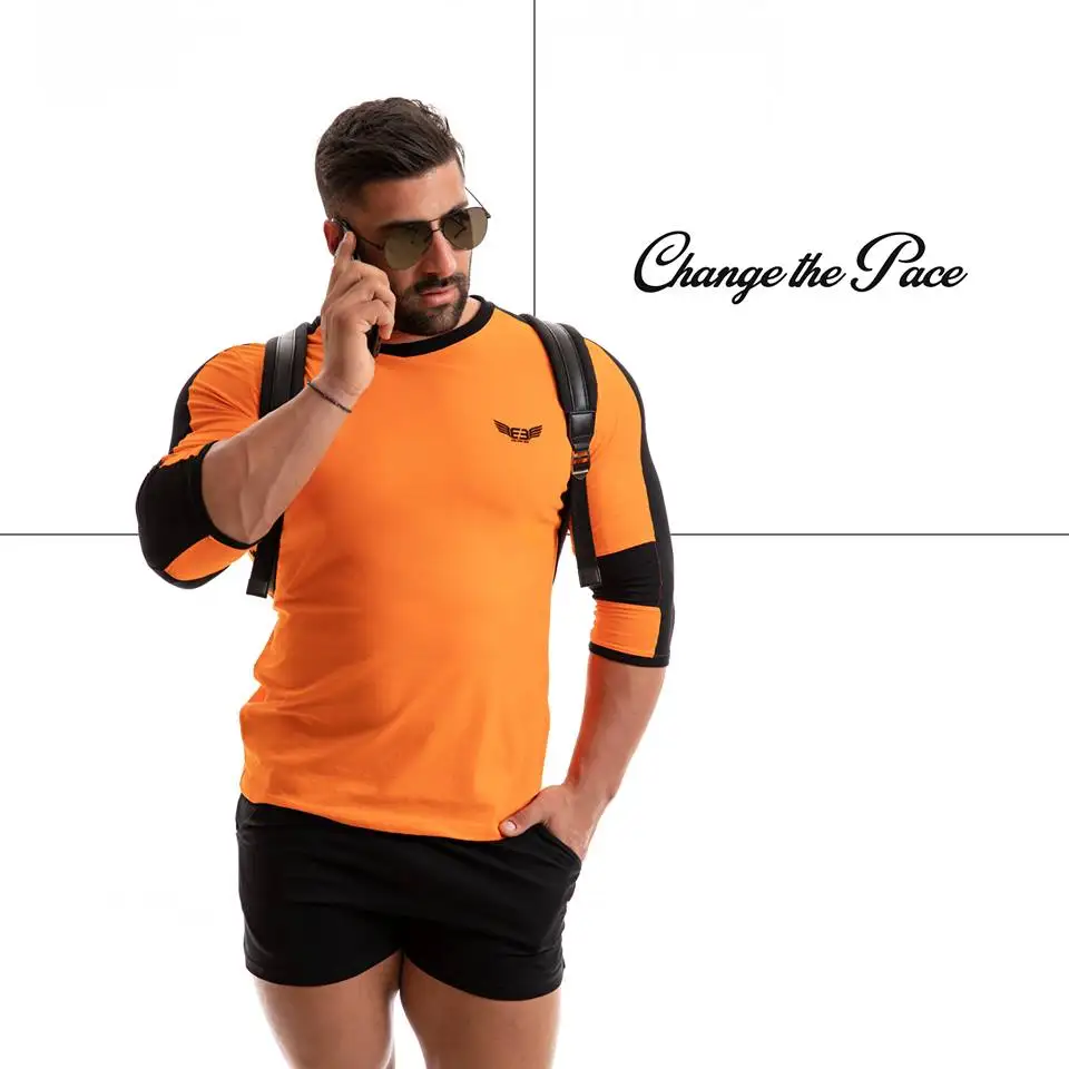 Мужская футболка с длинным рукавом Alphalete повседневная облегающая круглым