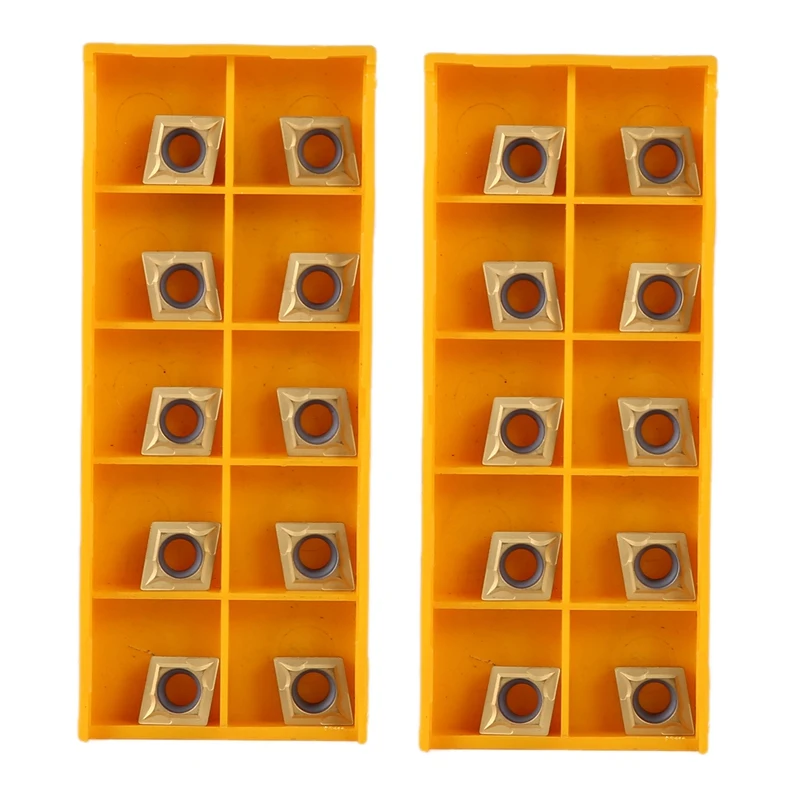 

20PCS Carbide Insert CCMT09T304 CCMT32.51 US735 Metal Turning Tool Tools Lathe Tool CCMT 09T304 Face Milling Cutter CNC Tool
