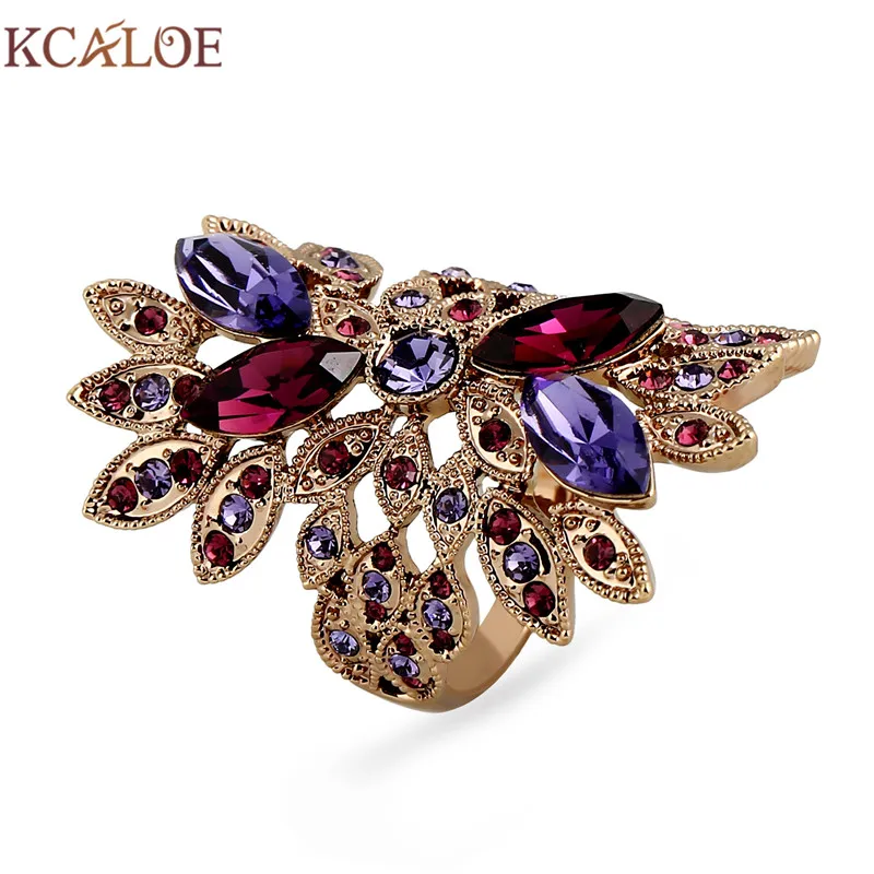 Женское Винтажное кольцо KCALOE большие длинные кольца из титана с синими