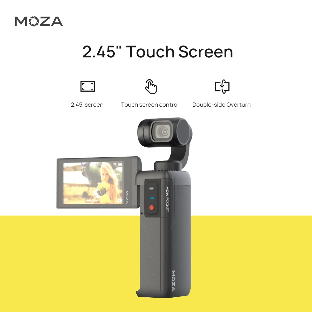 

MOZA MOIN карман Камера портативный монопод с шарнирным замком Камера стабилизатор 3 оси 4K HD встроенный Wi-Fi управление 120 ° Широкий формат Smart тре...