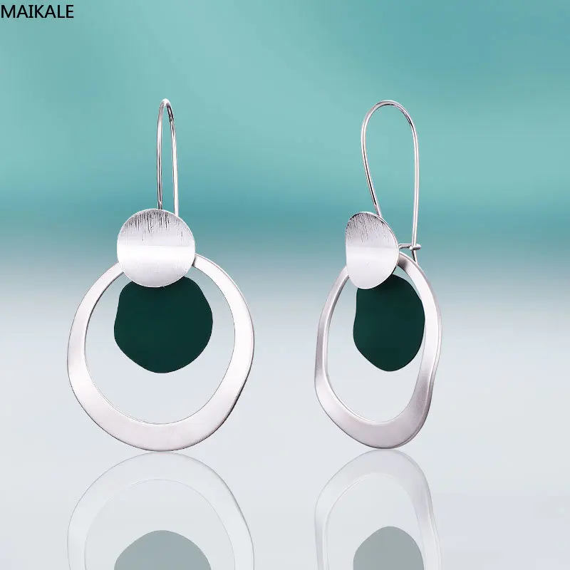 Женские серьги капельки MAIKALE круглые клипсы с металлическими блестками вечерние