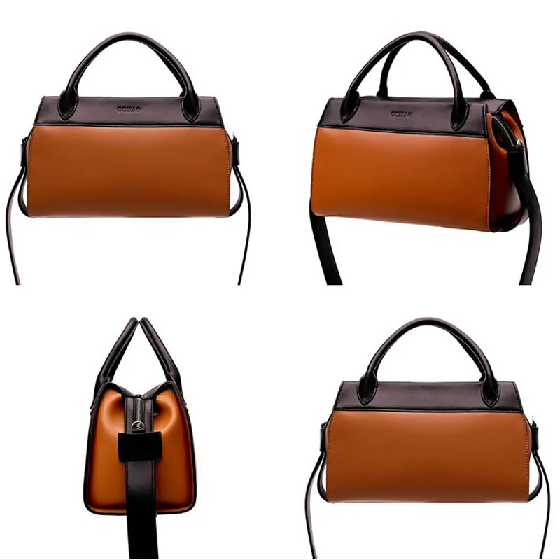 New Fashion 100% Genuine Leather Handbags Hit Color Messenger Single-shoulder Atmosphere Simple and Versatile Bag Purse Gg images - 6