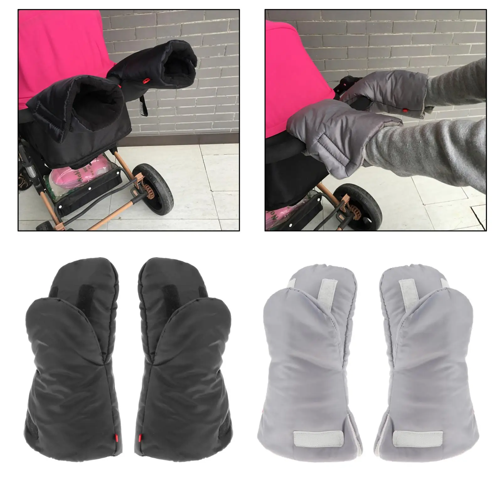 

1 Pair Baby Pushchair Gloves Stroller Hand Muff Winter Extra Thick Waterproof Universal Toddler Pram Carriage Accs