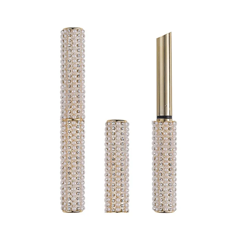 

Empty Lipstick Container Filling Directly 11.1mm Lip Balm Lipgloss Tube Rhinestone Refillable Cosmetic Lipstick Tube Packaging