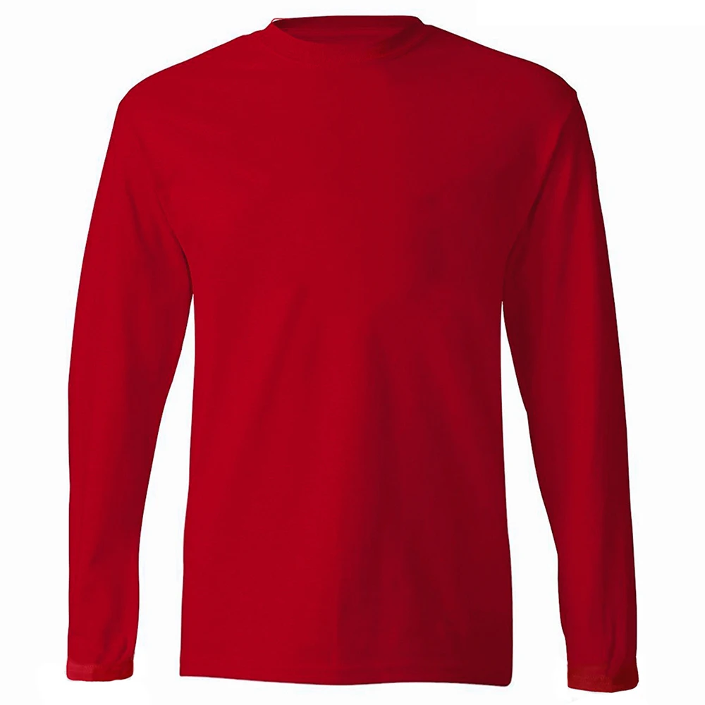 Футболка мужская однотонная с длинным рукавом хлопок повседневная брендовая