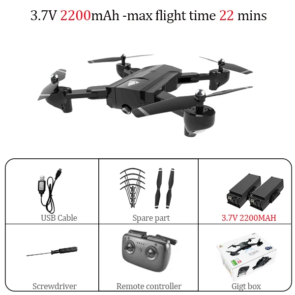 2200mah 2B gift box SG900 X192 gps Квадрокоптер с 720 P/4 K HD камерой Rc вертолет gps фиксированная точка wifi FPV дроны следуем за мной режим vs Hubsan H501s - Цвет: 2200mah 2B gift box