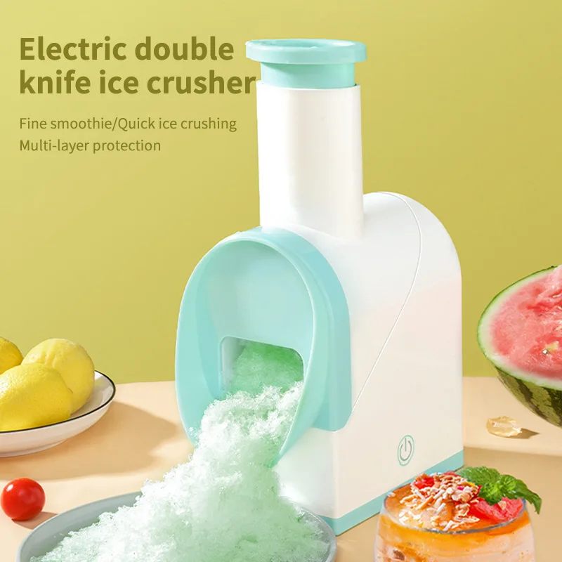 

60W Electric Snow Cone Machine Ice Shaver Maker Ice Crusher Maker USB Charging Home Ice Slush Smoothie Ice Block Making Machine