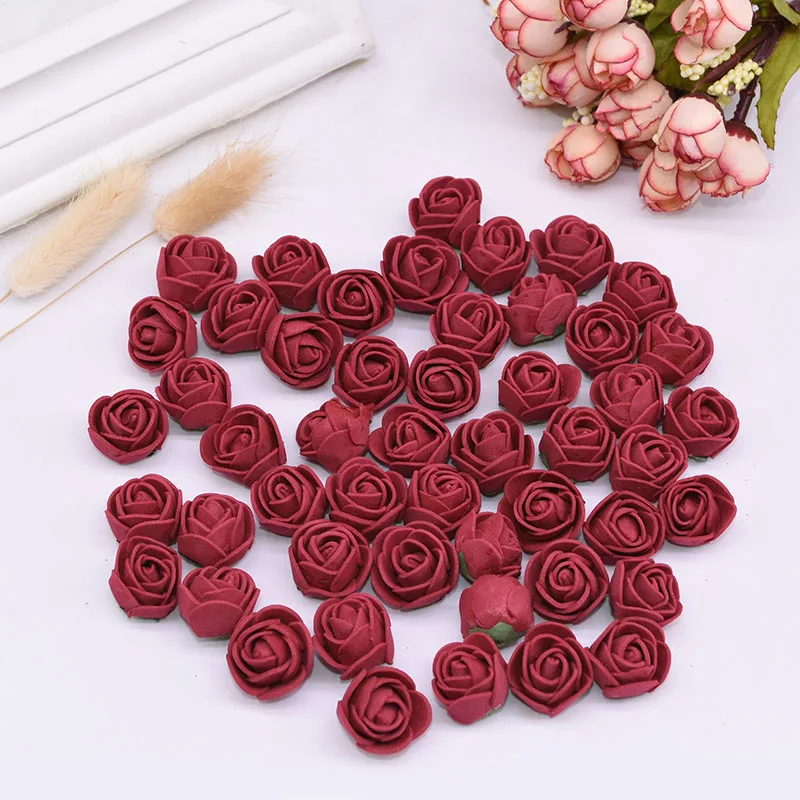 200 шт./лот 2 см мини ПЭ пенные розы искусственные цветы для украшения дома венки