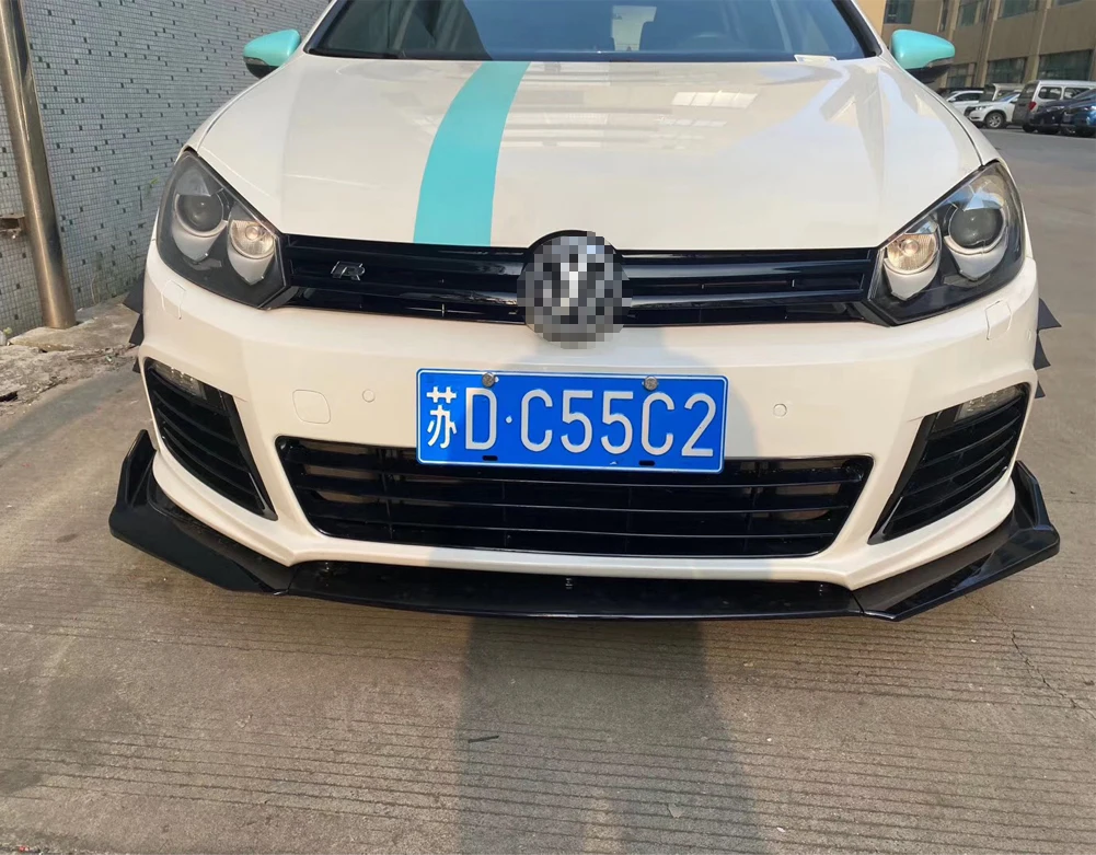 ABS черный передний бампер спойлер для подбородка разветвители откидные фартуки