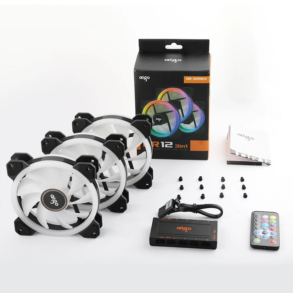 Чехол для компьютера Aigo darkFlash DR12 охлаждающий вентилятор ПК двойная аура RGB 120 мм