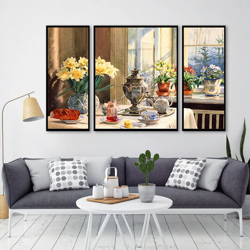 

GATYZTORY 3PC Paint By Number Flowers Handpainted Drawing On Canvas Art Gift Pictures By Number Window Landscape Kits Home Decor