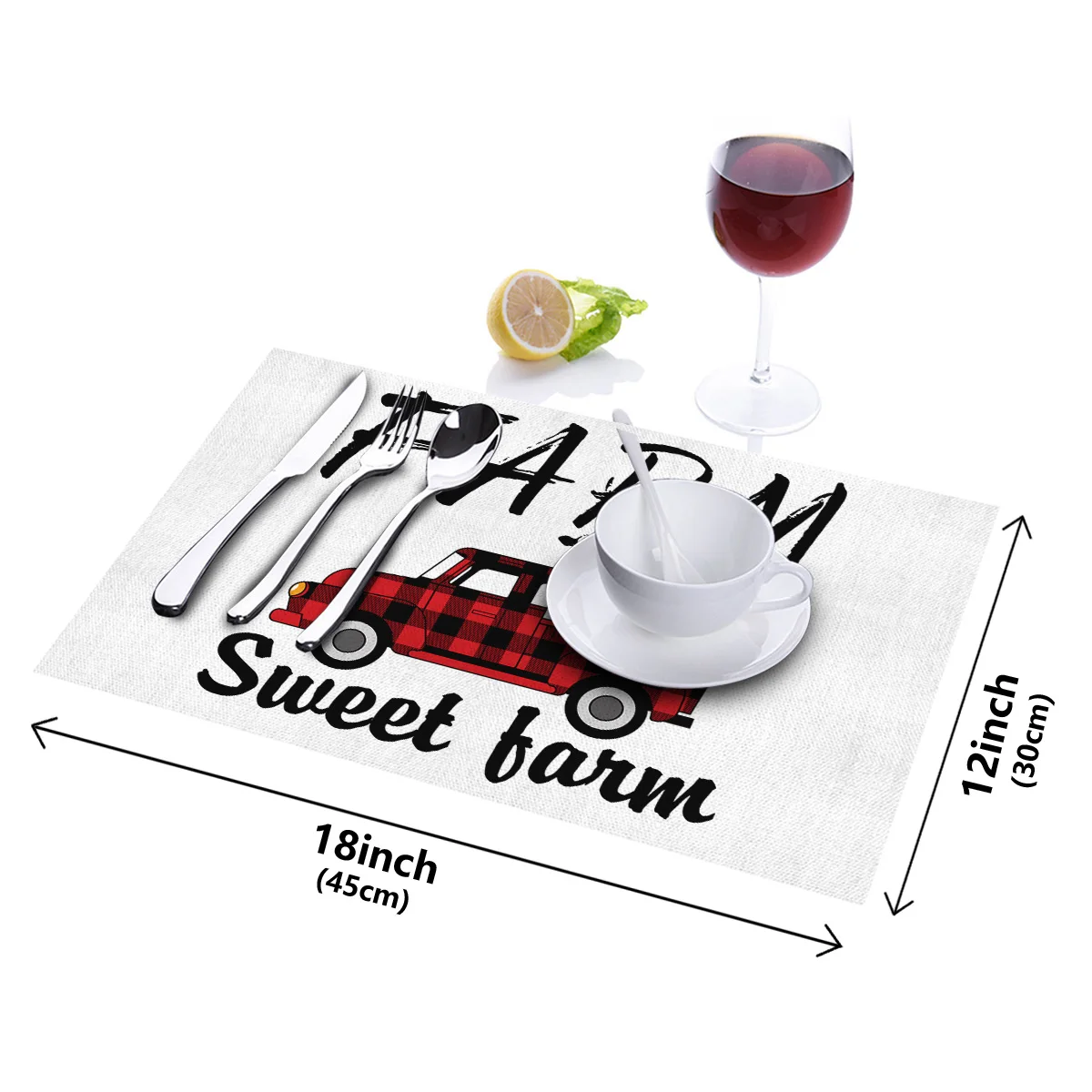 4 6 штук в партии комплект Коврики на стол Сладкая ферма дом осень красно-Хагар
