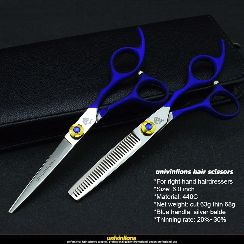 6" Blue Razor Shaver Gift Scissors Hair Professional Thinning Scissors Shears Hair Cut Set Salon Cutting Barber Hairdressing Kit images - 6