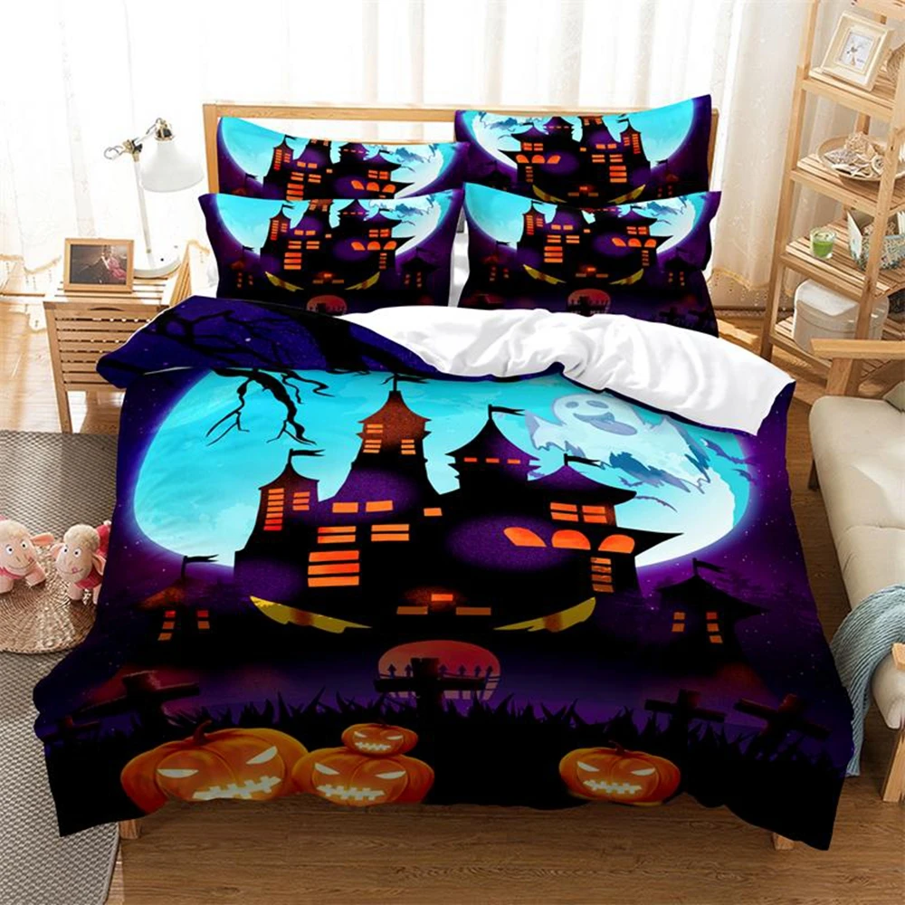 

3D Bedding set Halloween Skeleton 220x220cm Duvet Cover King Size Queen Size Printing BeddingSet Christmas gift