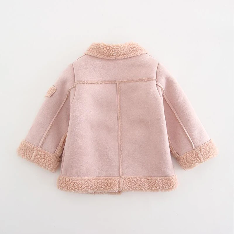 Теплые пальто из овечьей шерсти для маленьких девочек модная повседневная