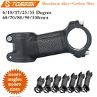 Велосипедный стержень Toseek 610172535 градусов, углеродный стержень для велосипеда 60708090100 мм, алюминиевый сплав