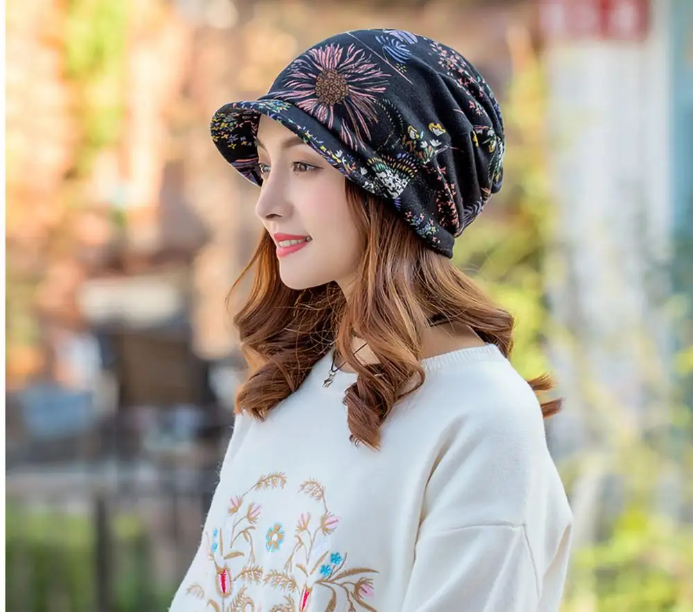 CRUOXIBB женский цветочный газетчик берет таксиста зимняя шапка с козырьком хвостик