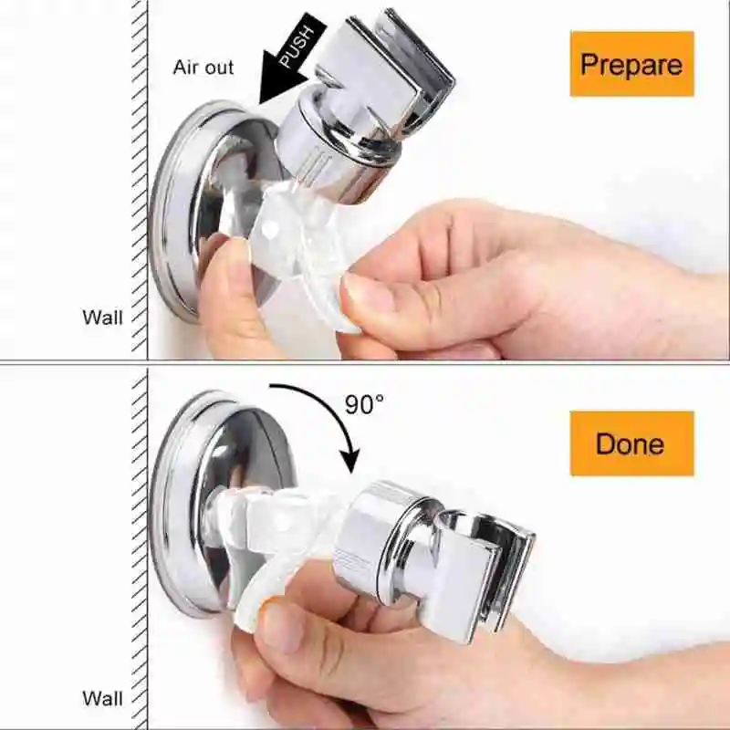 

Shower Head Handset Stand Bracket Holder Wall Mount Bathroom Suction Adjustable Faucet Accessories Replacement E7Y0