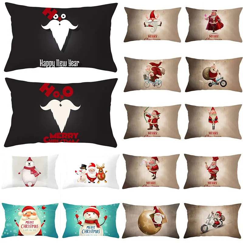 

30*50 Christmas Cushion Cover Pillowcase Red Christmas Series Pillow Case 2021 Xmas Noel Christmas Ornaments Happy New Year 2022