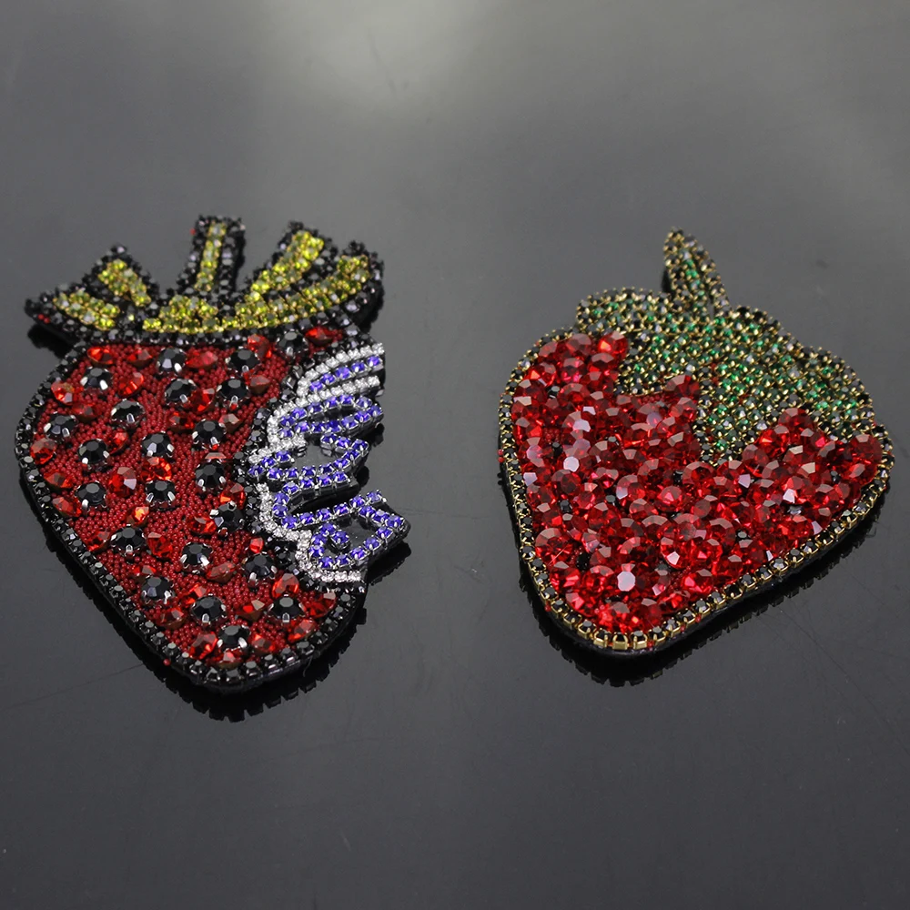 Стразы фрукты Клубника бусины нашивка для одежды Пришивание на бусине