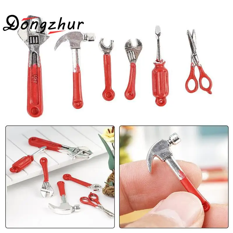 

Украшение для кукольного домика в масштабе 1:12, 6 шт./компл., имитация металлического мини-инструмента для ремонта, модель игрушки «сделай сам...