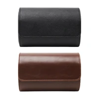 2 slot watch roll travel watch storage box with detachable anti slide cushion for watch jewelry storage leather material