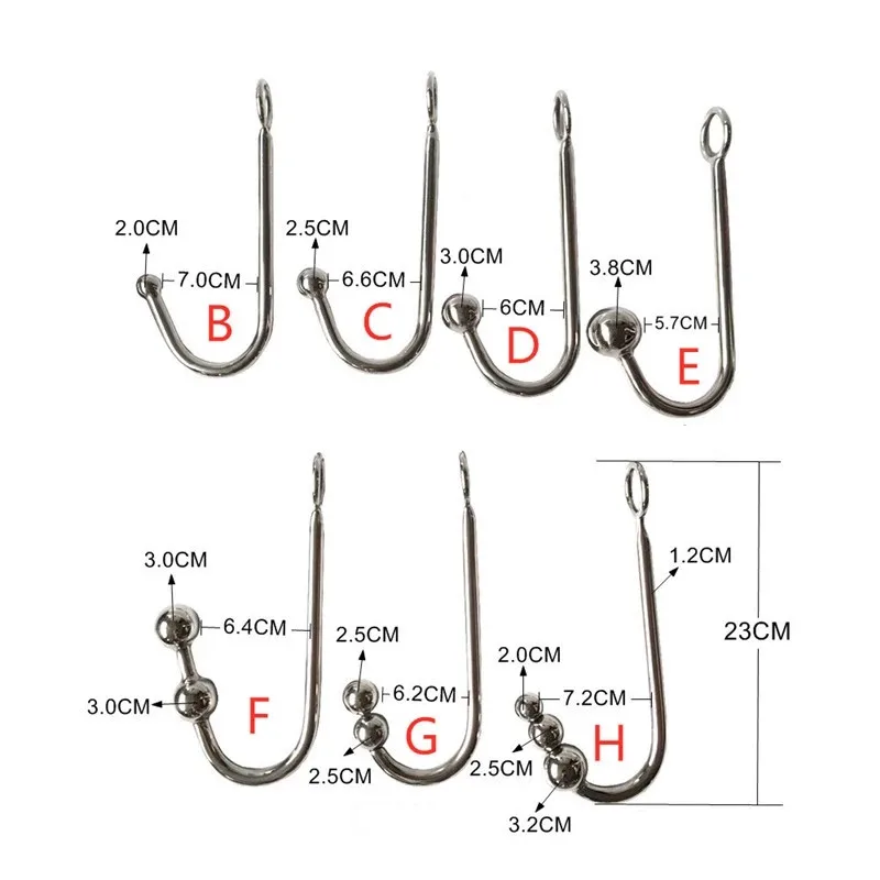 Металлический крючок из нержавеющей стали с шариком Анальная пробка Анальный
