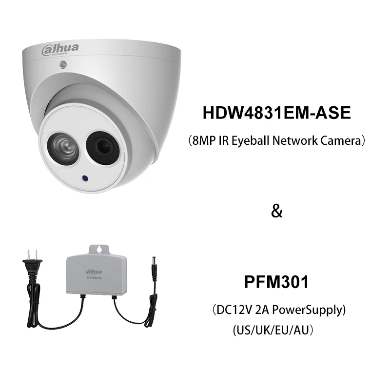 Dahua оригинальная IPC HDW4831EM ASE 4K 8MP H.265 + IR сетевая ip камера безопасности Встроенный